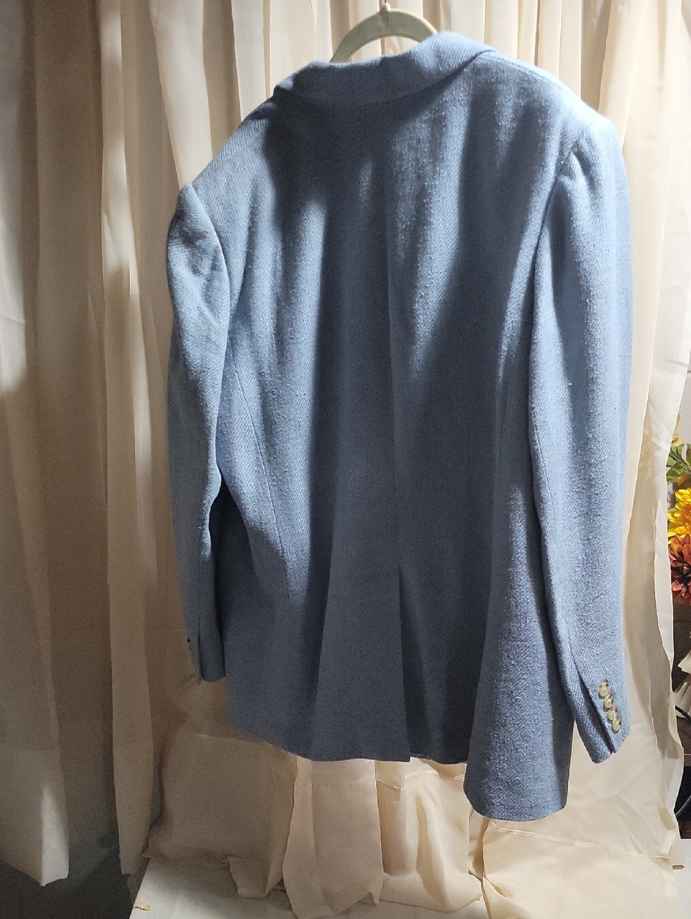 Ralph Lauren Light Blue Women's Silk And Linen Blazer - Picture 2 of 5